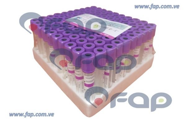 TUBO TAPA MORADA (13x100)mm 3,6mL K3 VIDRIO FAP